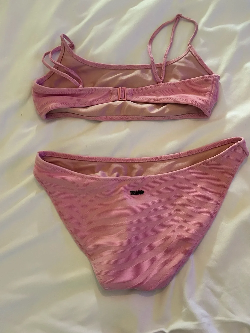 triangl swimwear Pink Ribbed Bikini Set
